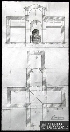 Planta y sección de San Torcuato de Bande