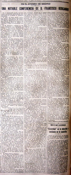 1931-03-24. Conferencia de Francisco Bergamín. El Liberal (Madrid)