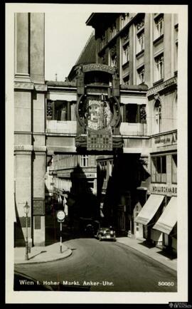 Tarjeta postal del reloj astronómico Anker-Uhr en el Hoher Markt de Viena editada por P. Lederman...