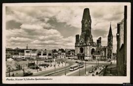 Tarjeta postal circulada de vista exterior de la Iglesia Memorial del Káiser Guillermo o Kaiser W...