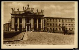 Tarjeta postal de vista exterior de la Archibasílica de San Juan de Letrán de Roma