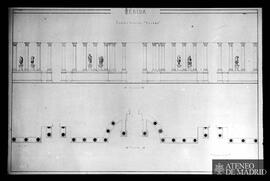 Escena del Teatro romano (alzado y planta)