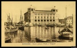 Tarjeta postal del Palacio de Correos y Telégrafos de Siracusa editada por [Carmelo Greco di Anto...