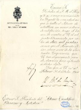 1904-10-31. Oficio del Marqués de Borja