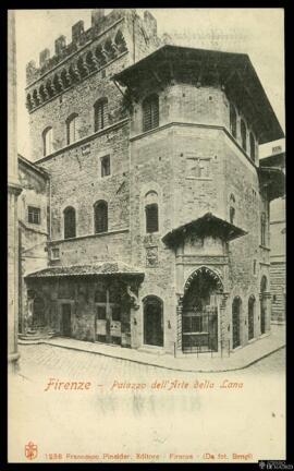 Tarjeta postal de vista exterior del Palacio del Gremio de la Lana o Palazzo dell’Arte della Lana...