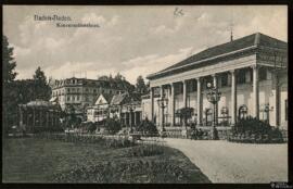 Tarjeta postal de vista exterior de la Konversationshaus en Baden-Baden editada por el Verlag Emi...