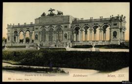 Tarjeta postal a color de la Glorieta en el Schlossgarten del Palacio de Schönbrunn en Viena edit...