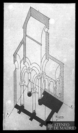 Sección perspectiva restaurada de San Miguel de Lillo (Oviedo). (antiguamente San Miguel de Linio...