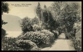 Tarjeta postal del paseo junto al Lago di Como en la Villa Carlota editada por Brunner & C., ...