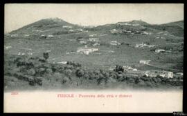 Tarjeta postal de vista panorámica de la ciudad y los alrededores de Fiesole