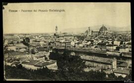 Tarjeta postal de vista panorámica de la Piazzale Michelangelo de Florencia editada por S. T. A. ...