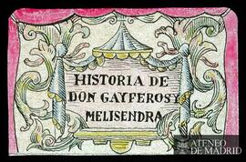 "Retablo de Maese Pedro" ilustrado por Joaquín Xaudaró. 1. Telón con la inscripción &qu...