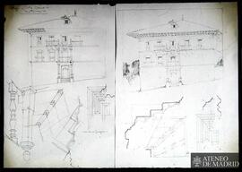 Motrico. Alzado y detalles del Colegio Notre-Dame