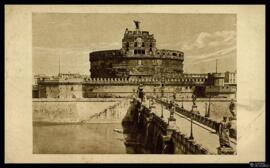 Tarjeta postal de vista panorámica del Castillo de Sant'Angelo de Roma editada por U. N. I. T. I.