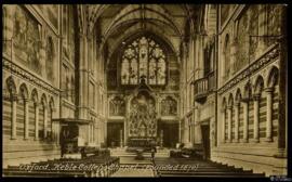 Tarjeta postal de vista interior de la Keble College Chapel de la Universidad de Oxford editada p...