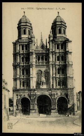 Tarjeta postal de vista exterior de la Église Saint-Michel en Dijon editada por Louis Venot en la...