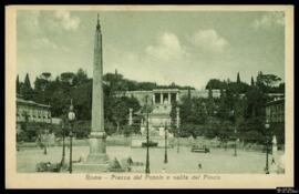 Tarjeta postal de la Piazza del Popolo y la Salita del Pincio  de Roma editada por Brunner & ...