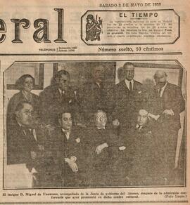 1930-05-03. Fotografía de Unamuno con la Junta de Gobierno del Ateneo. El Liberal (Madrid)