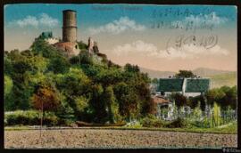 Tarjeta postal a color de vista general del castillo de Godesburg en Bad Godesberg editada por St...