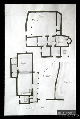 Planta de la iglesia y una casa de Ardoncino