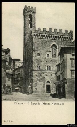 Tarjeta postal de vista exterior del Palazzo Bargello de Florencia editada por L. C. J. F.