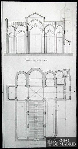 Planta y sección de una catedral