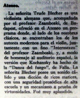 1931-12-01. Concierto de la violinista alemana Trude Blecher. Ritmo (Madrid)