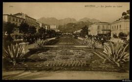 Tarjeta postal de los Jardins du Careï de Menton editada por los Neurdein Frères en París