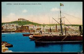 Tarjeta postal a color del Puerto Militar y el Castel Sant'Elmo de Nàpoles editada por Ditta R. Z...