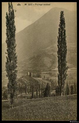 Tarjeta postal de vista del paisaje matinal en Luz-Saint-Sauveur editada por la Compagnie Alsacie...