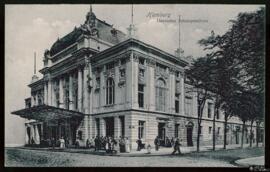 Tarjeta postal de vista exterior de Teatro Alemán o Deutsches Schauspielhaus en Hamburgo editada ...