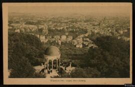 Tarjeta postal de vista panorámica de Wiesbaden desde el Monte de Nerón o Neroberg