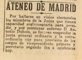 1931-06-27. Suspensión de junta general para elección de cargos. El Liberal (Madrid)