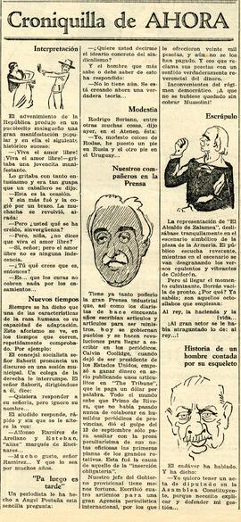 1931-06-16. Anécdota de la conferencia de Rodrigo Soriano. Ahora (Madrid)