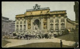 Tarjeta postal a color de la Fontana de Trevi de Roma